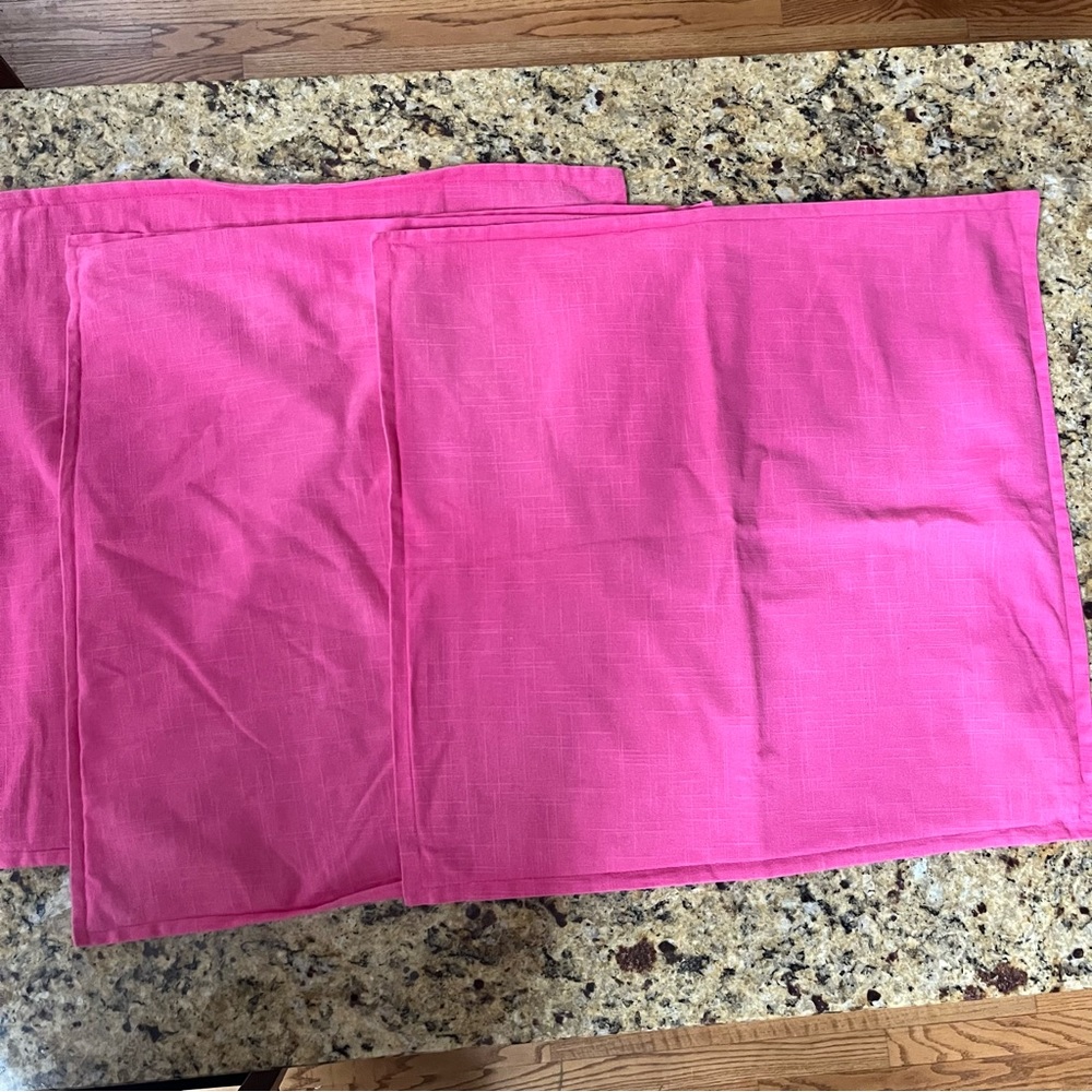 Set of three pink pillow covers 20 by 20